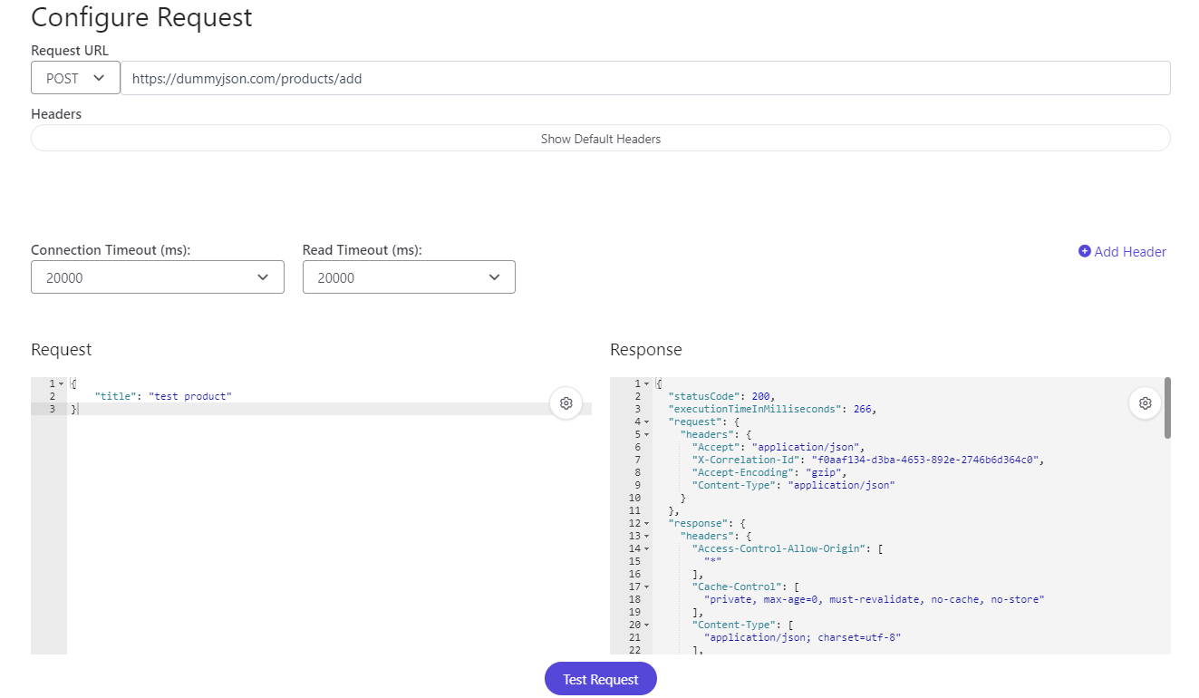 Configure Request Post